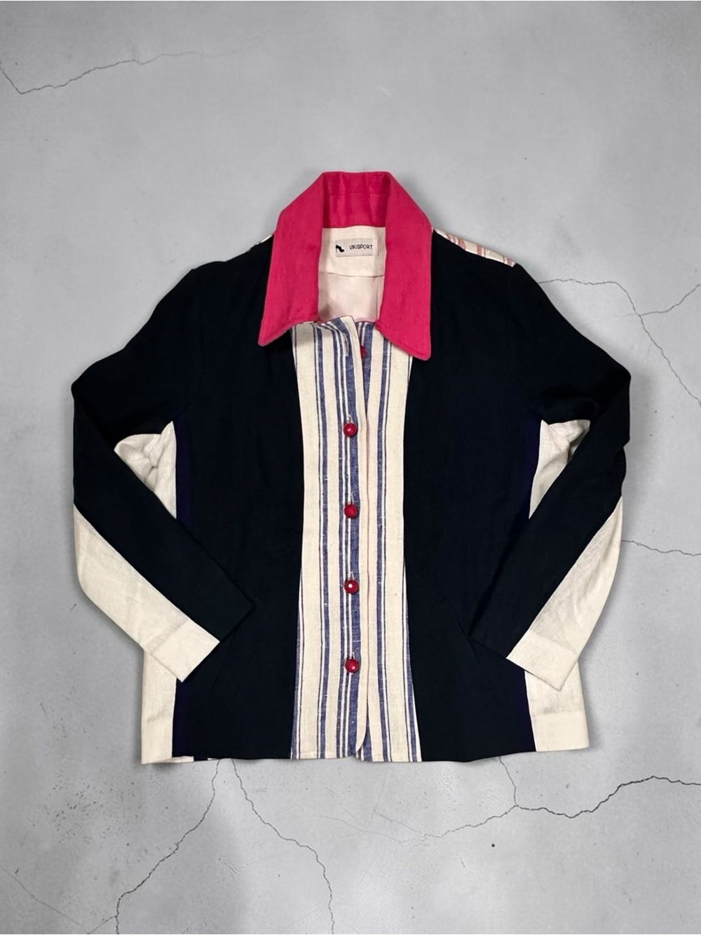 Vintage VIKISPORT Y2K Hot Pink Color-block Shacket Shirt Jacket Sz M/L